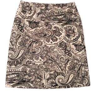 HAROLDS Beige/ Black Raised Textured Velvet Floral Pencil Skirt Size 12